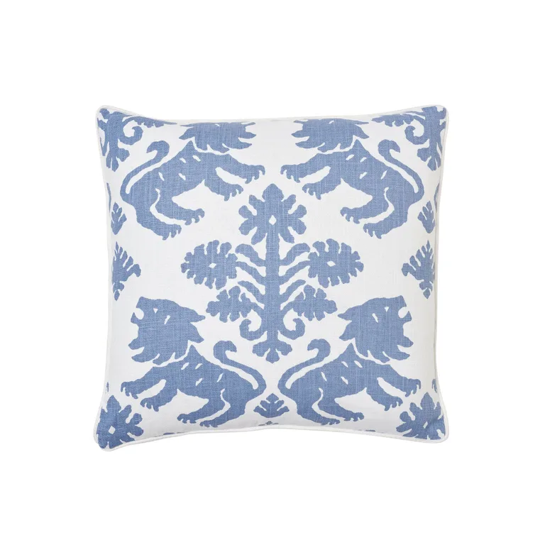 Schumacher Regalia Pillow in Blue & White (SO17730004)