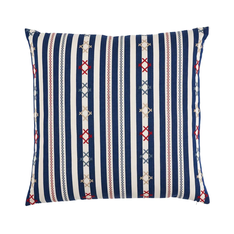 Schumacher Rhodes Stripe Pillow in Navy
