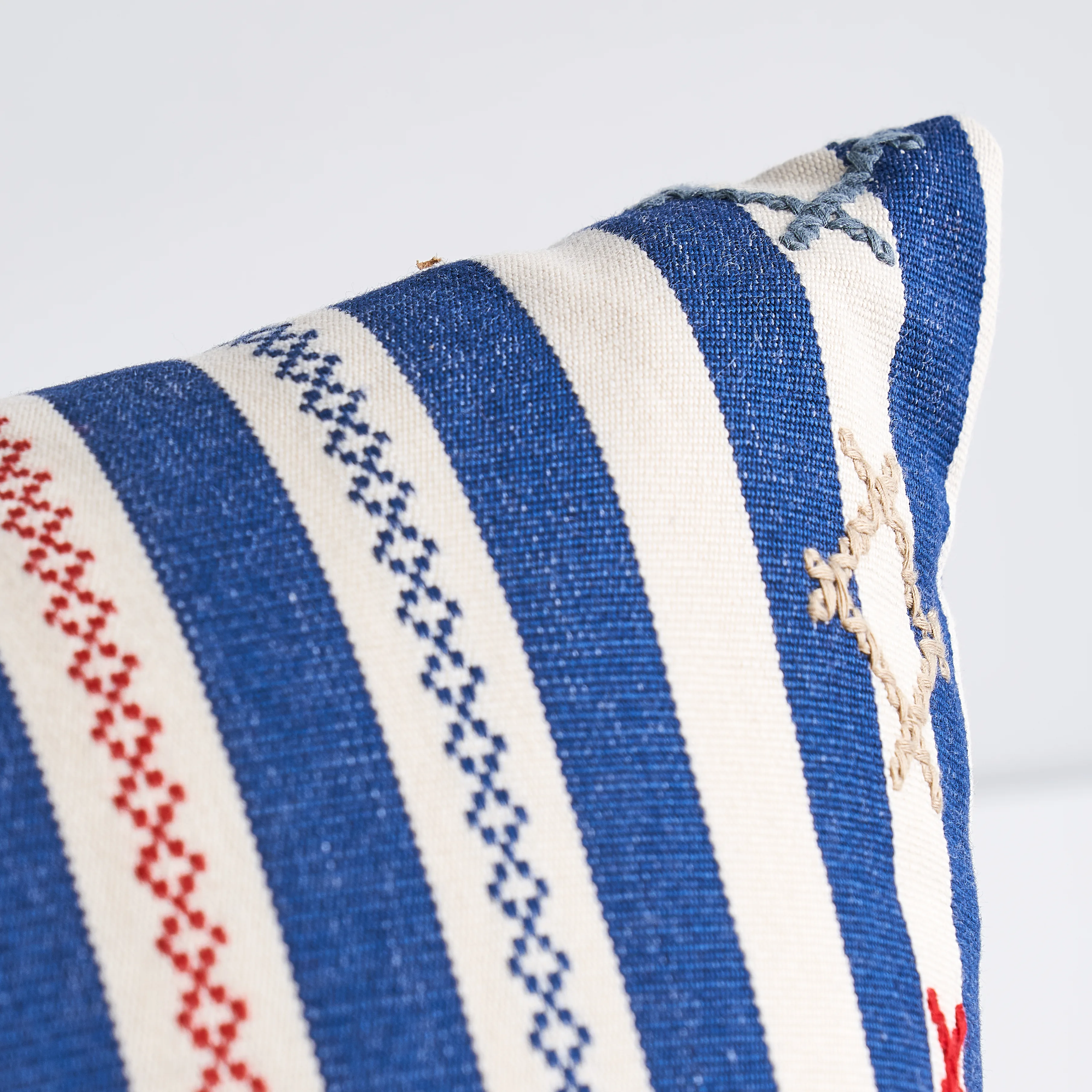 Schumacher Rhodes Stripe Pillow in Navy