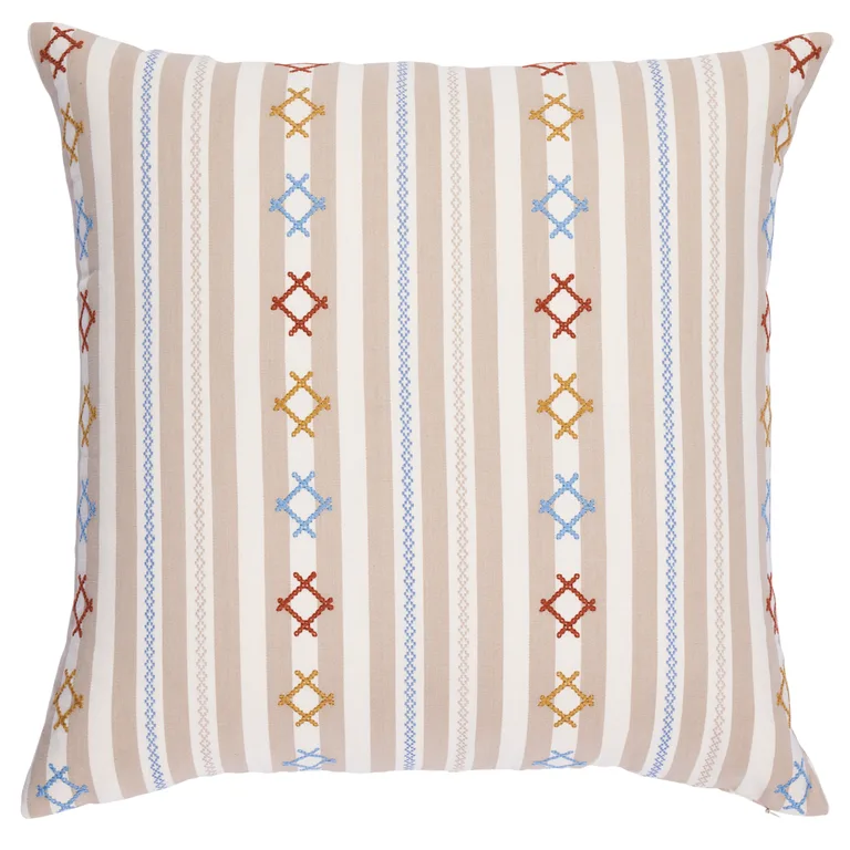 Schumacher Rhodes Stripe Pillow in Neutral