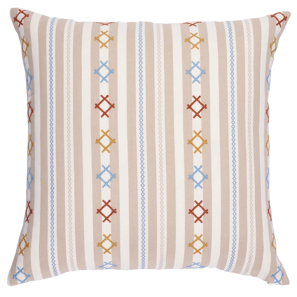 Schumacher Rhodes Stripe Pillow in Neutral