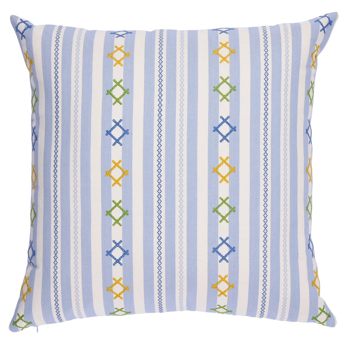 Schumacher Rhodes Stripe Pillow in Sky
