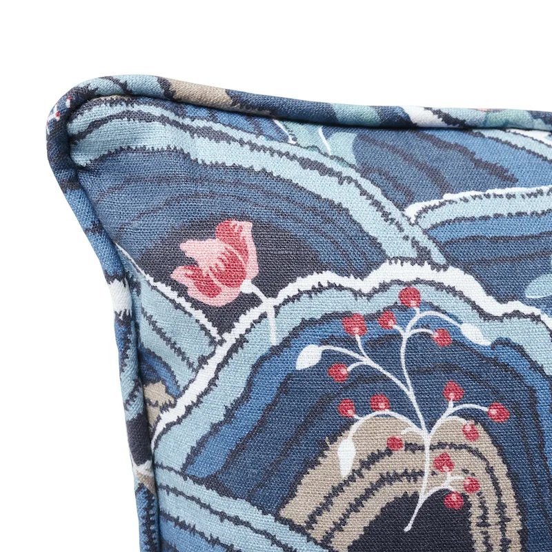 Schumacher Rolling Hills Pillow in Blues