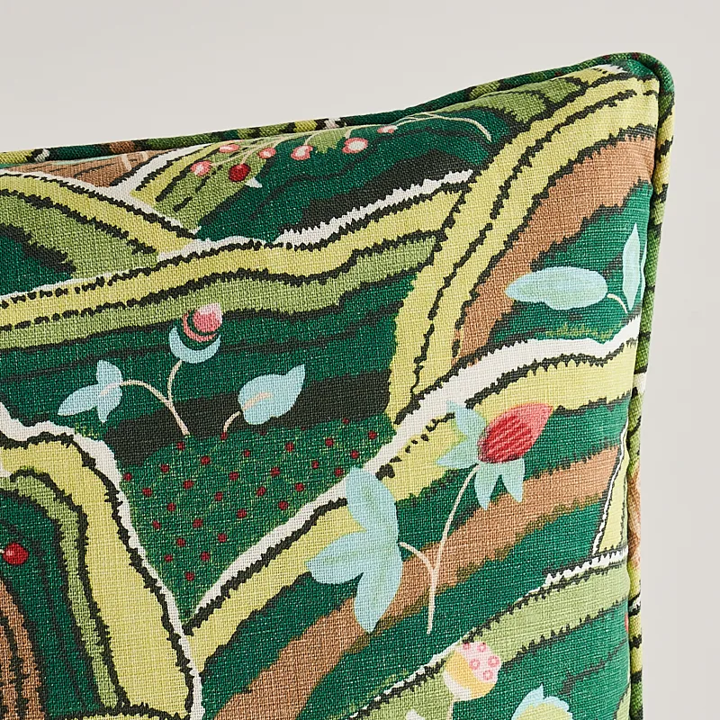 Schumacher Rolling Hills Pillow in Green
