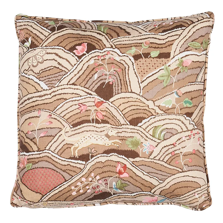 Schumacher Rolling Hills Pillow in Mocha