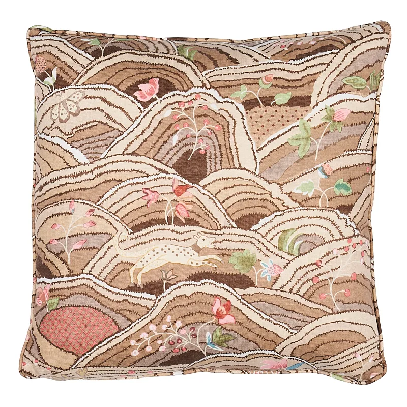 Schumacher Rolling Hills Pillow in Mocha