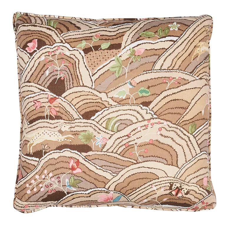 Schumacher Rolling Hills Pillow in Mocha