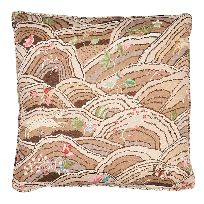 Schumacher Rolling Hills Pillow in Mocha