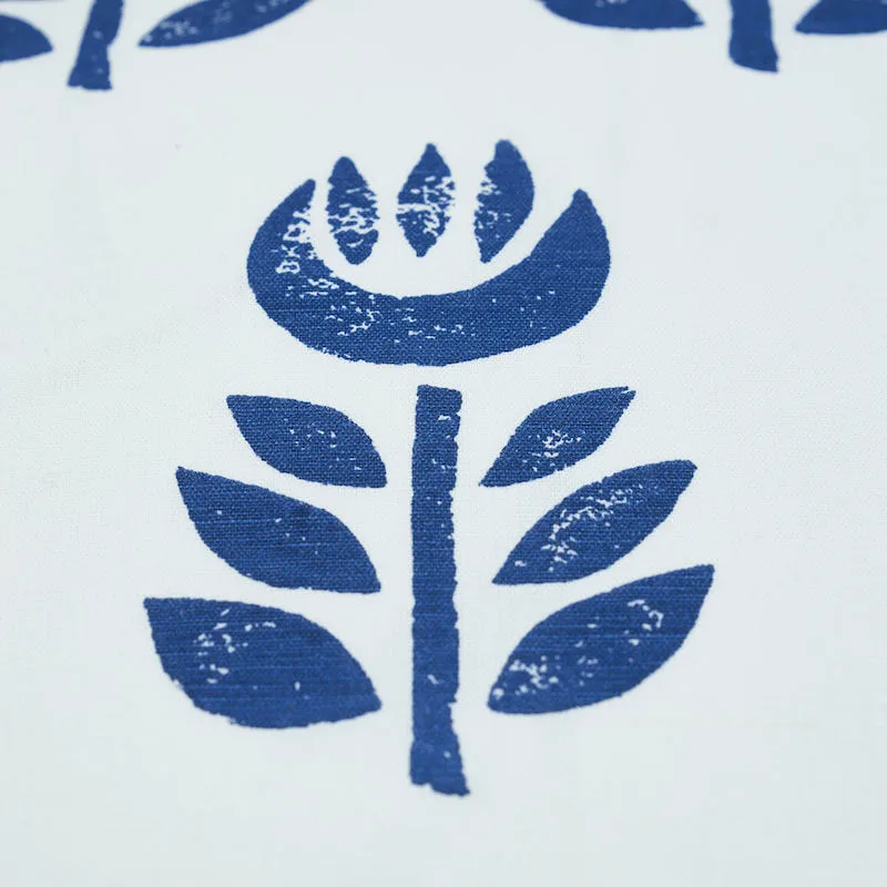 Schumacher Rosenborg Hand Print Pillow in Navy Blue (SO17940204)