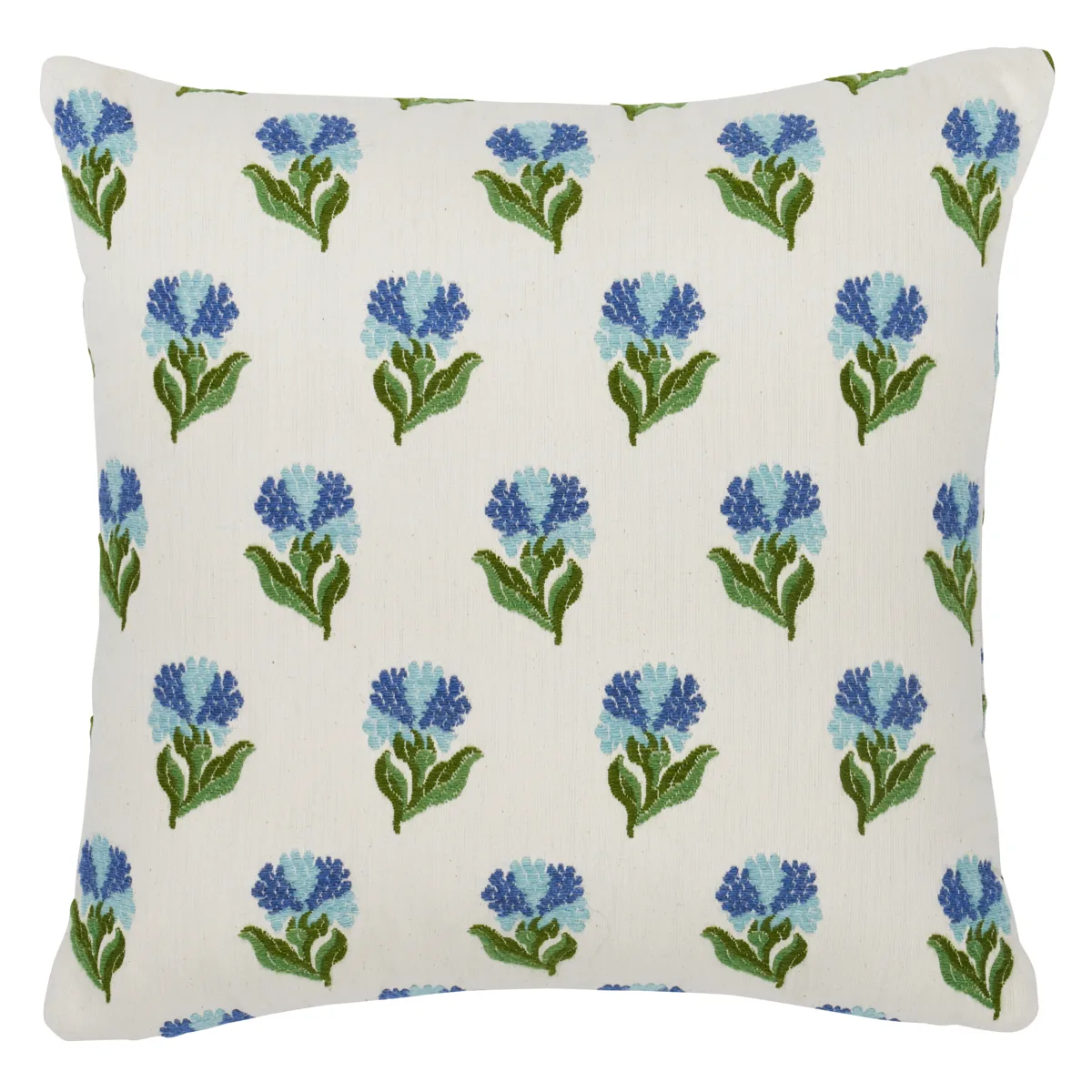 Schumacher Rosina Floral Pillow in Cornflower