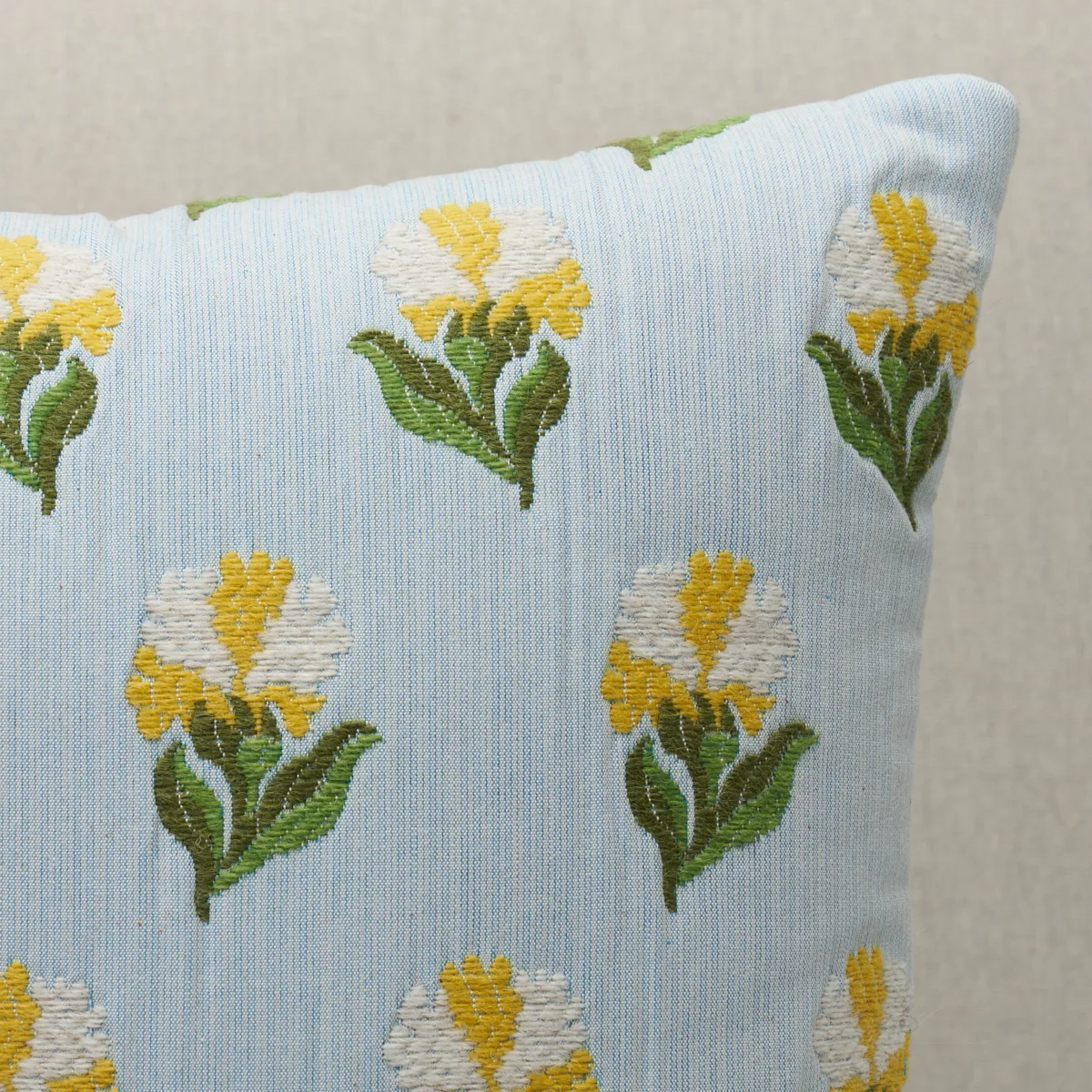 Schumacher Rosina Floral Pillow in Marigold