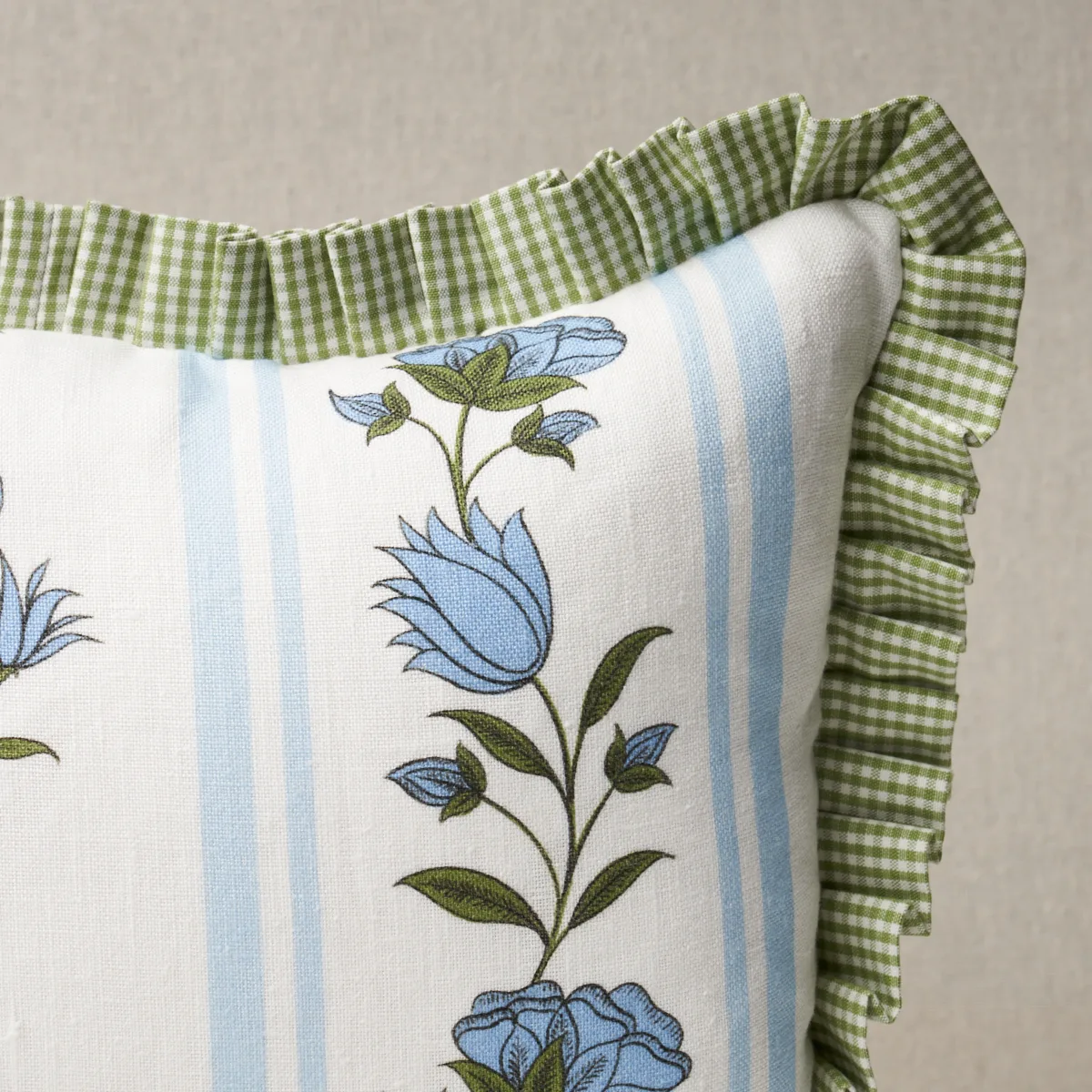 SO18067014 | Royal Poppy Stripe Pillow - Sky Schumacher Royal Poppy Stripe Pillow in Sky (SO18067014)