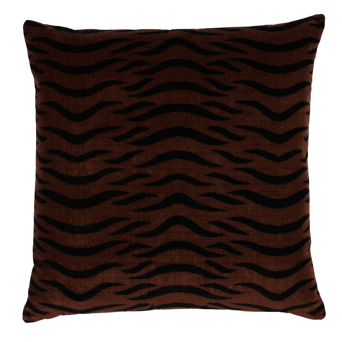 Schumacher Sabi Tiger Velvet Pillow in Java (SO8295006)