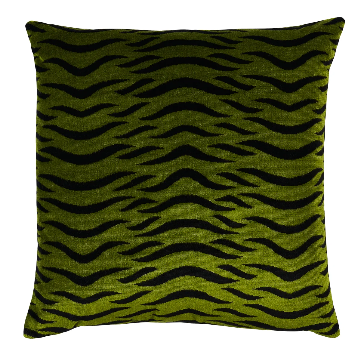 Schumacher Sabi Tiger Velvet Pillow in Jungle (SO8295206)