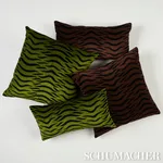 Sabi Tiger Velvet Pillow - Jungle Schumacher Sabi Tiger Velvet Pillow in Jungle