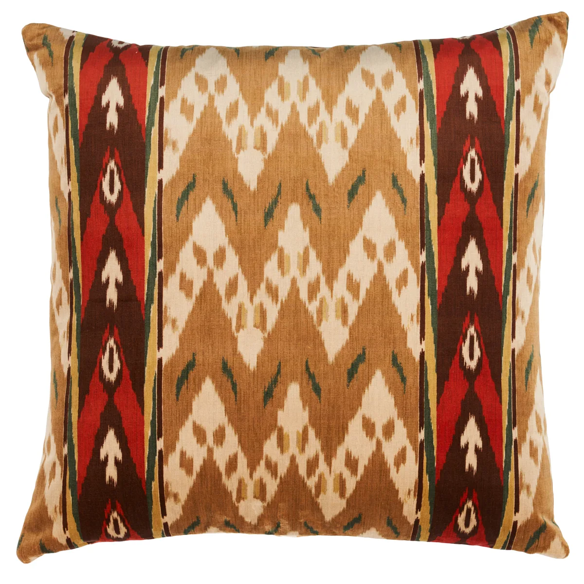 Schumacher Samar Ikat Velvet Pillow in Gold (SO8024006)