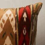 Samar Ikat Velvet Pillow - Gold Schumacher Samar Ikat Velvet Pillow in Gold