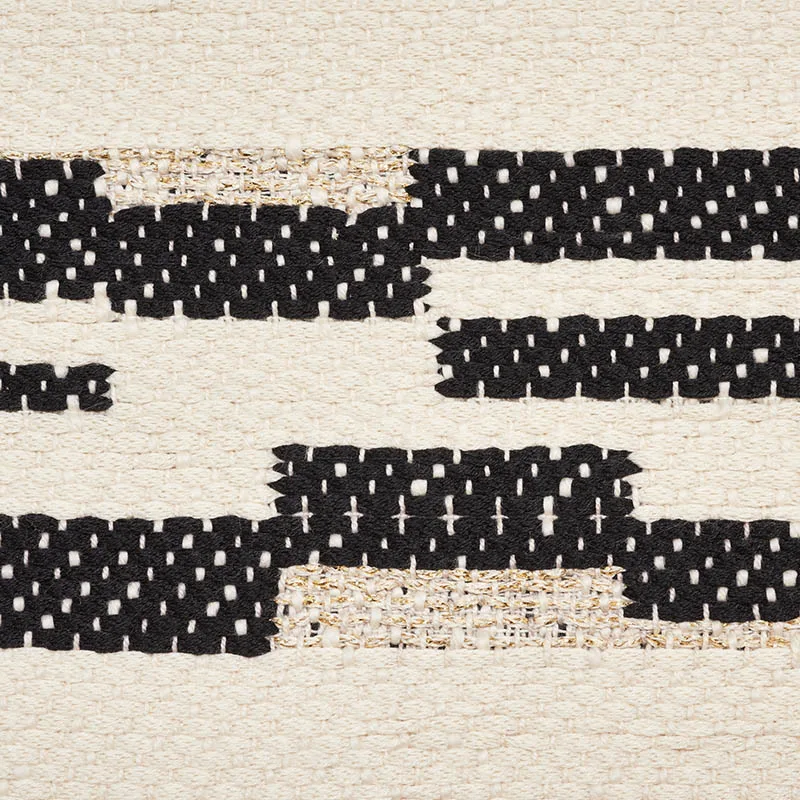 Schumacher Sambar Pillow in Black & Gold