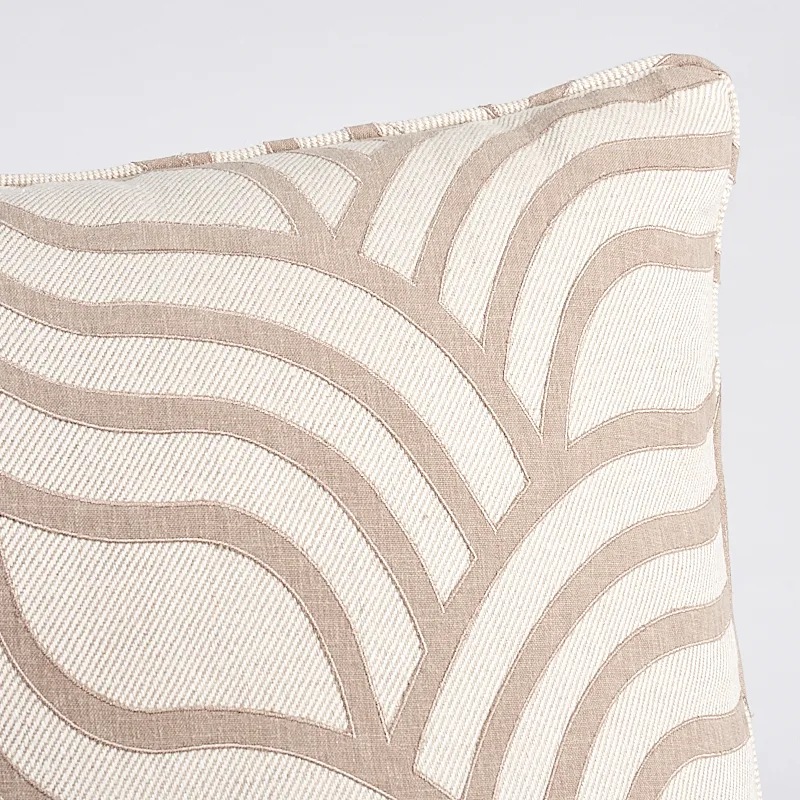 Schumacher Sangomar Applique Pillow in Brown (SO7995206)