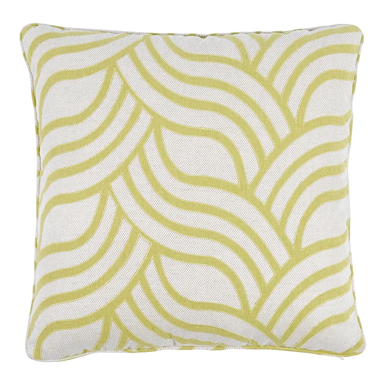 Schumacher Sangomar Applique Pillow in Citron (SO7988006)