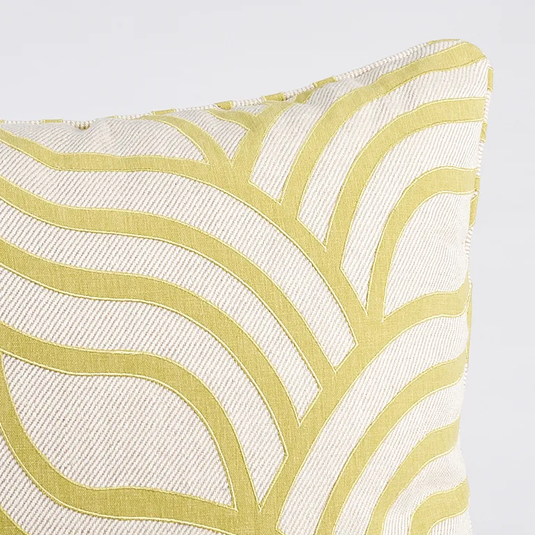 Schumacher Sangomar Applique Pillow in Citron (SO7988006)