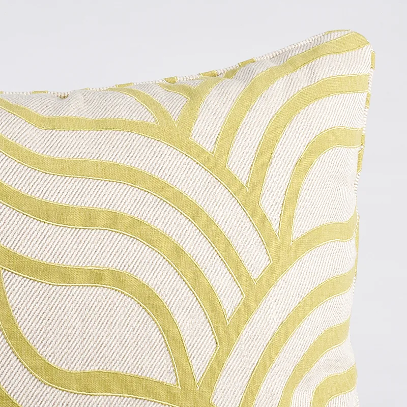Schumacher Sangomar Applique Pillow in Citron (SO7988006)
