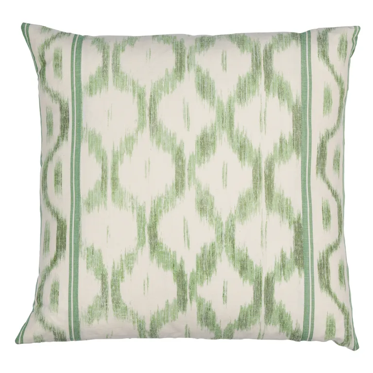 Schumacher Santa Monica Ikat Pillow in Leaf Green (SO17650406)