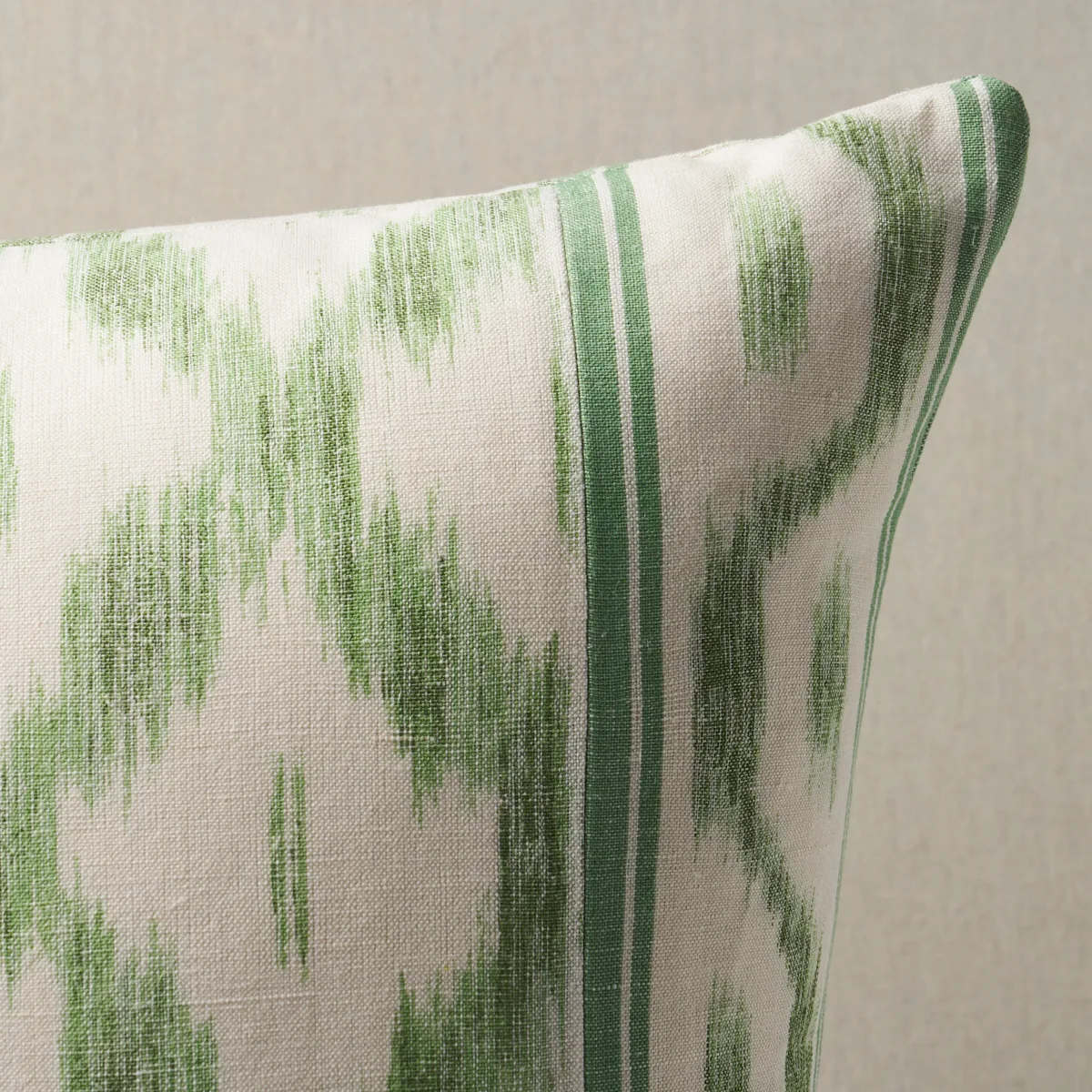 Schumacher Santa Monica Ikat Pillow in Leaf Green (SO17650406)