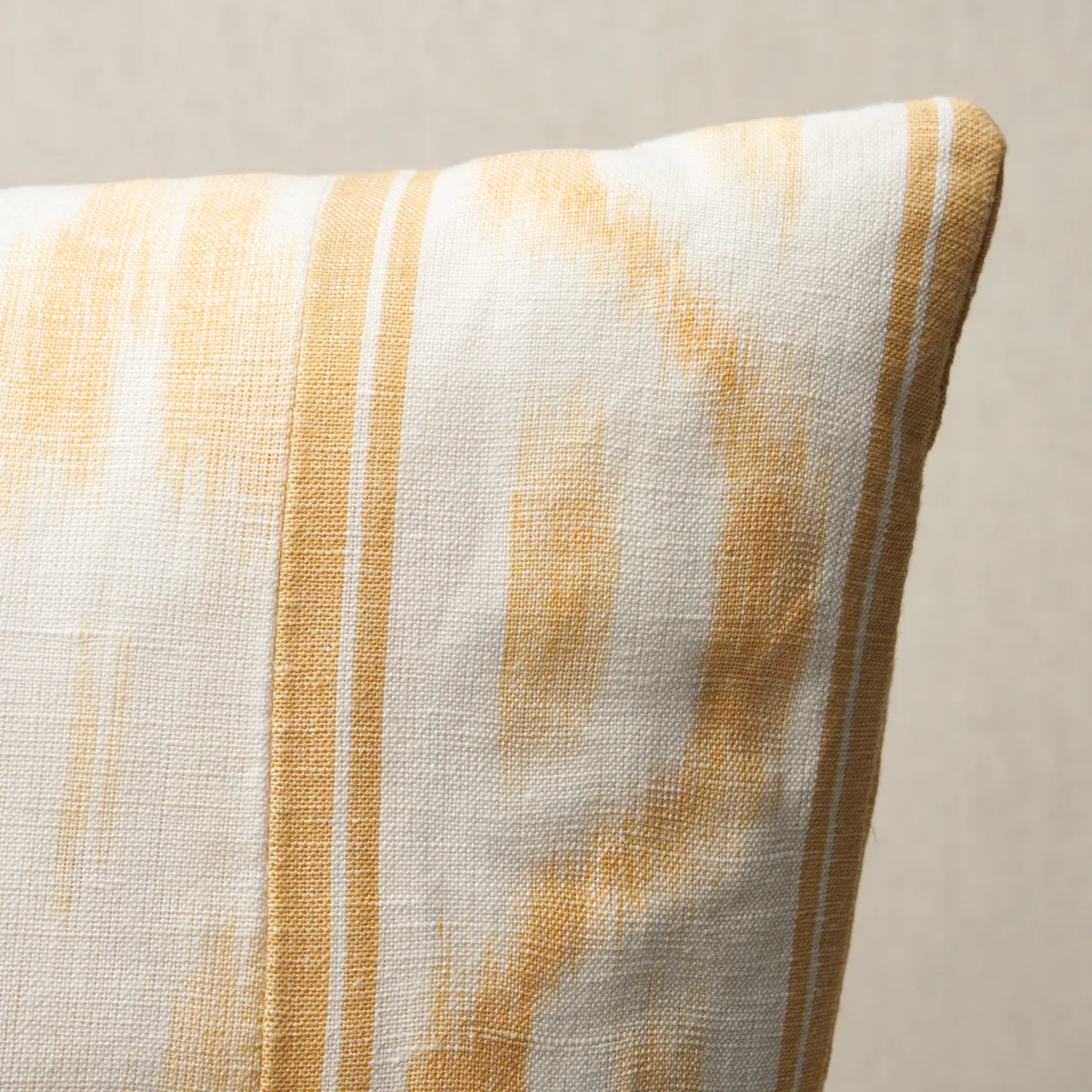Schumacher Santa Monica Ikat Pillow in Yellow