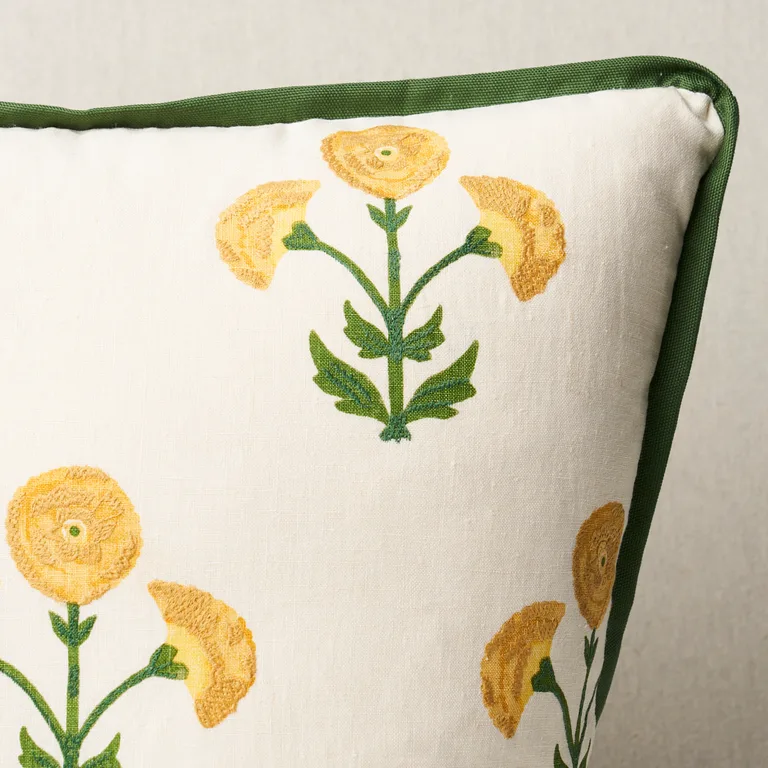 Schumacher Saranda Flower Pillow in Marigold (SO17967105)