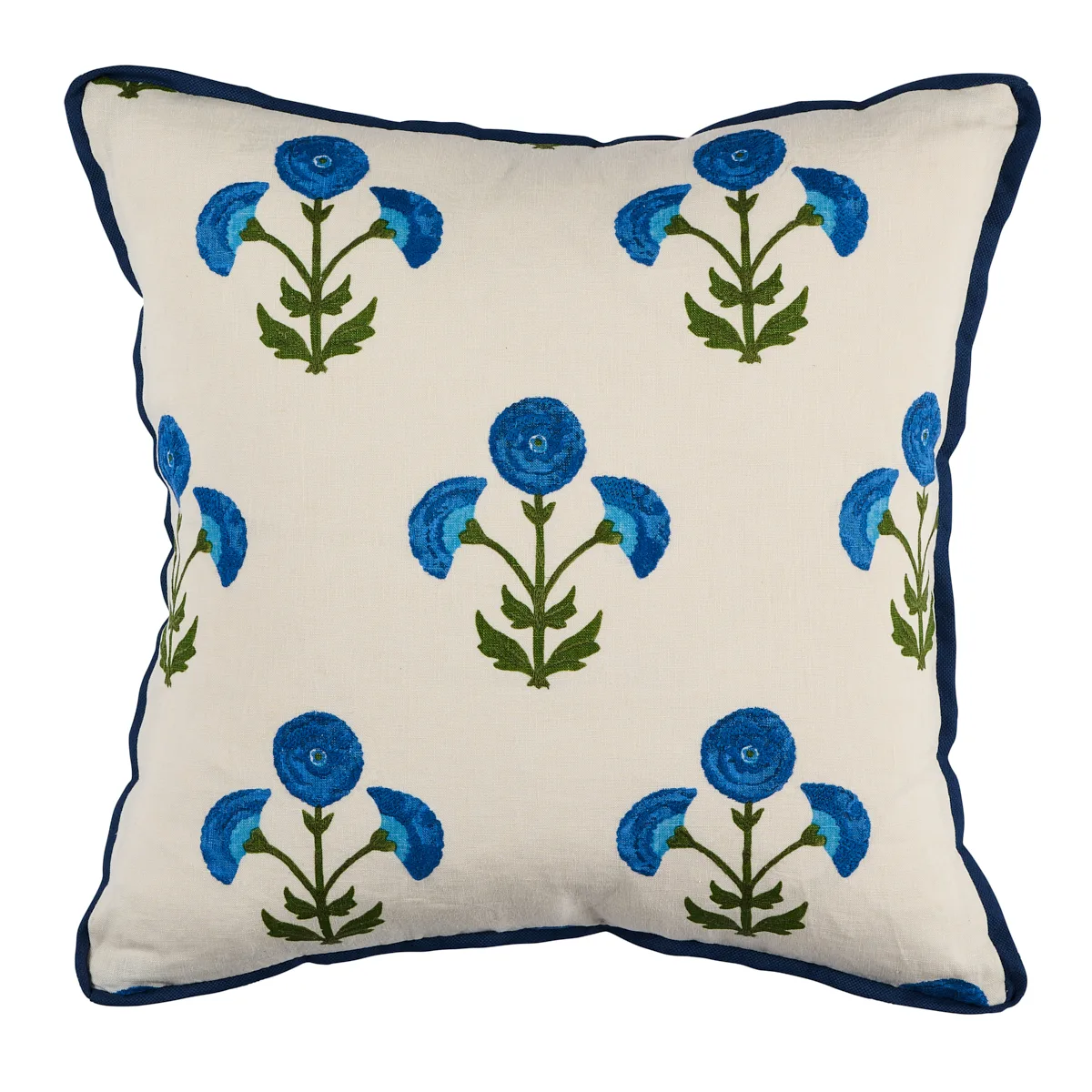 Schumacher Saranda Flower Pillow in Royal (SO17967205)