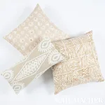 SO8021118 | Seema Embroidery Pillow - Natural Schumacher Seema Embroidery Pillow in Natural (SO8021118)