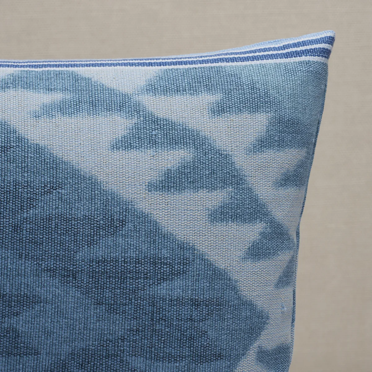 Schumacher Shabba Warp Print Pillow in Blues (SO18277118)