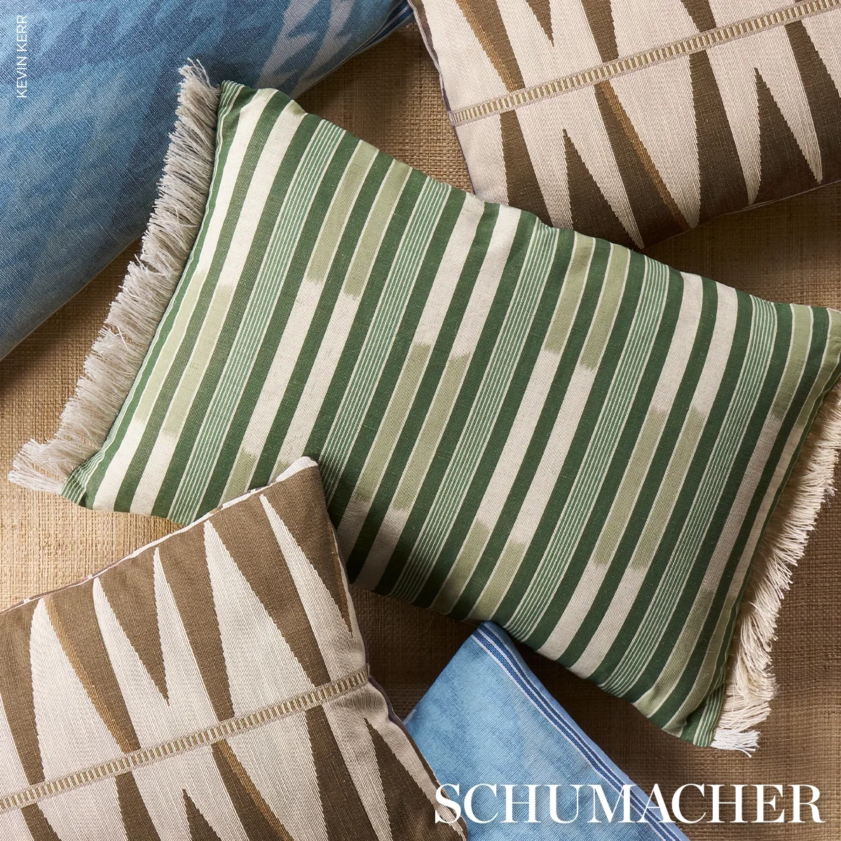 Schumacher Shabba Warp Print Pillow in Blues (SO18277118)