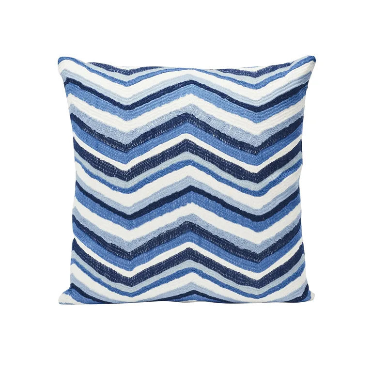 Schumacher Shasta Embroidery Pillow in Blue (SO7247105)