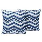 SO7247105 | Shasta Embroidery Pillow - Blue Schumacher Shasta Embroidery Pillow in Blue (SO7247105)