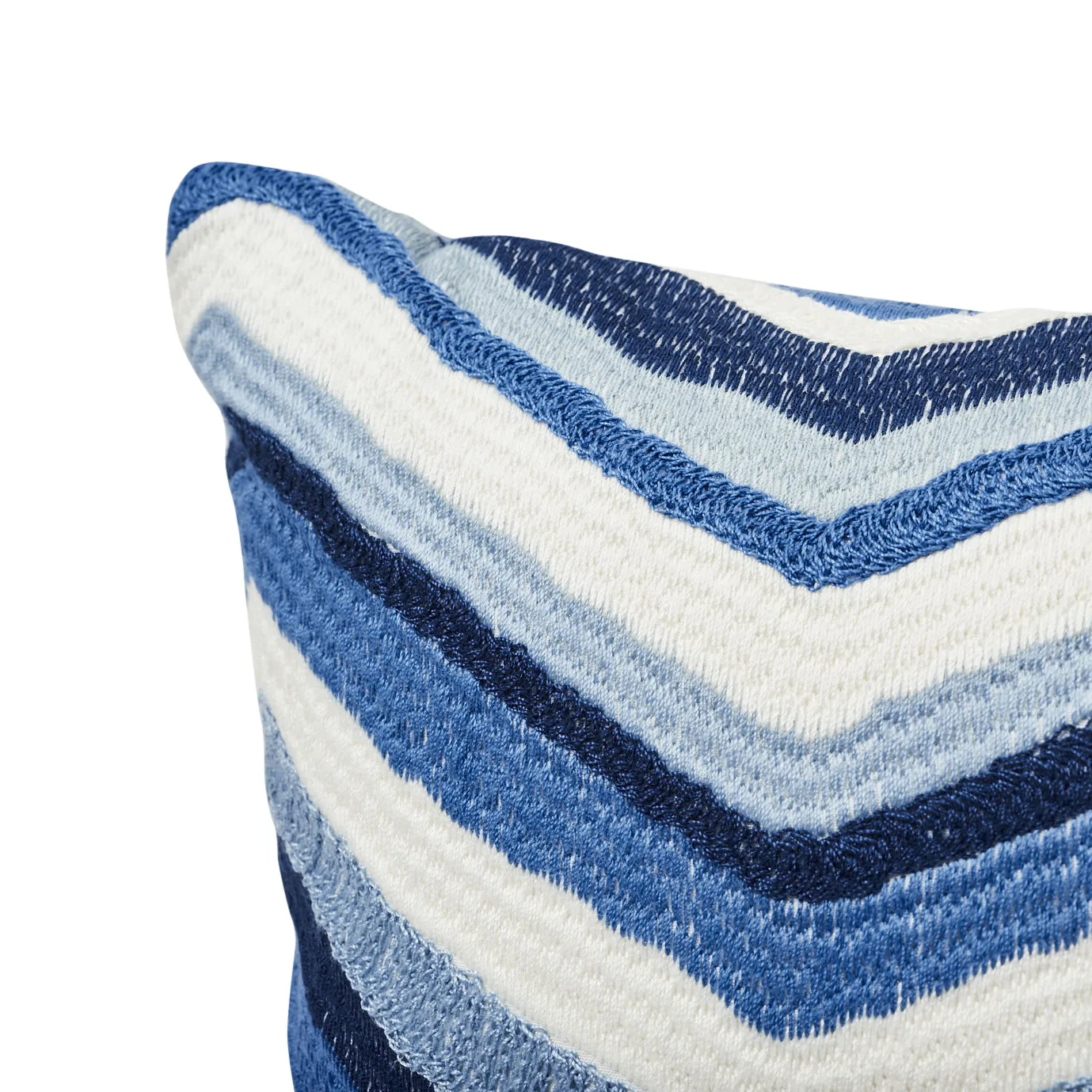 SO7247105 | Shasta Embroidery Pillow - Blue Schumacher Shasta Embroidery Pillow in Blue (SO7247105)