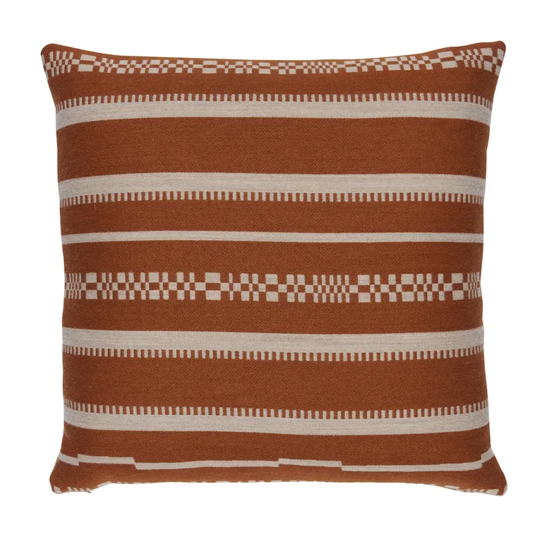 Schumacher Skyline Stripes Pillow in Burnt Orange (SO8687206)