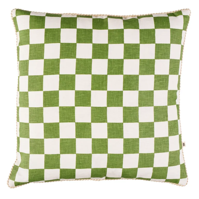 Schumacher Small Checkers 20" Pillow in Thyme (SO253005)