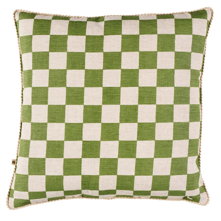 Schumacher Small Checkers 20" Pillow in Thyme (SO253005)