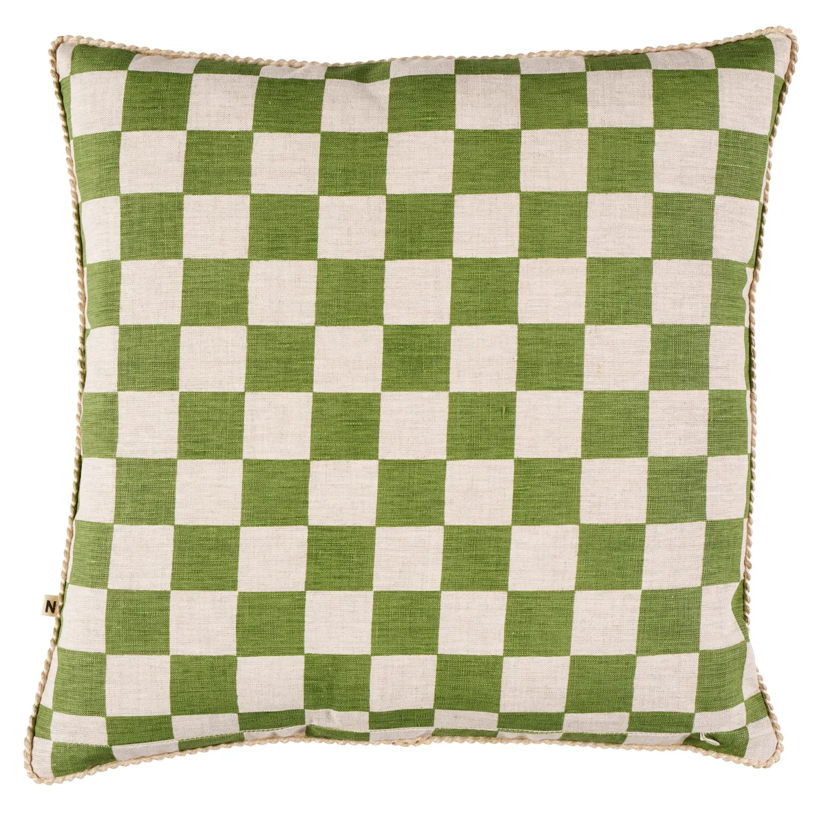 Schumacher Small Checkers 20" Pillow in Thyme (SO253005)