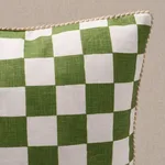 SO253005 | Small Checkers 20" Pillow - Thyme Schumacher Small Checkers 20" Pillow in Thyme (SO253005)