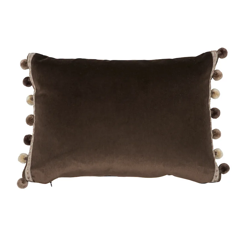 Schumacher Sophia Velvet Pillow in Cocoa (SO6819911)