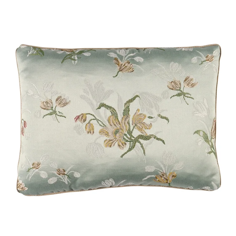 Schumacher Spitalfields Bouquet Pillow in Robin's Egg (SO8582112)