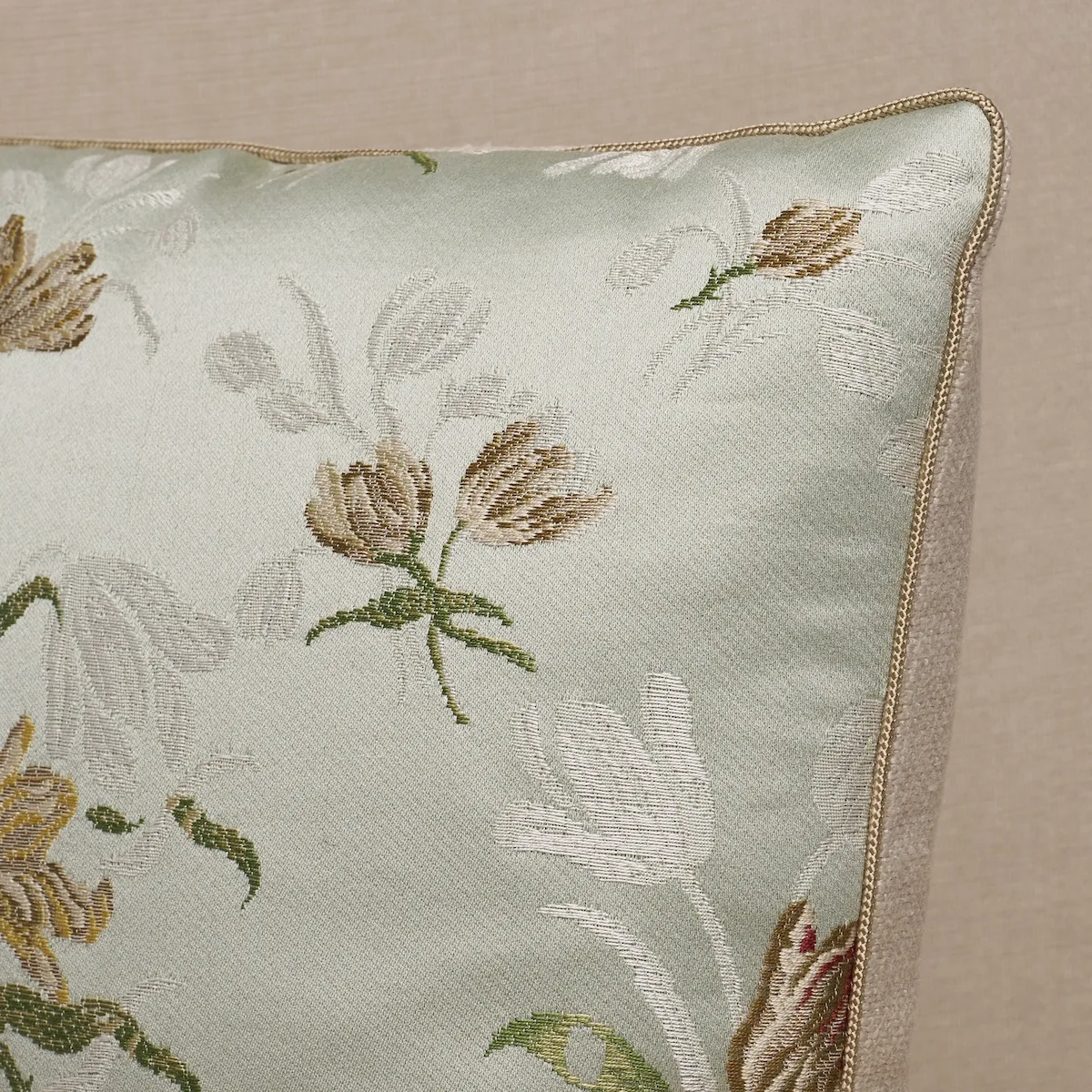 SO8582112 | Spitalfields Bouquet Pillow - Robin's Egg Schumacher Spitalfields Bouquet Pillow in Robin's Egg (SO8582112)