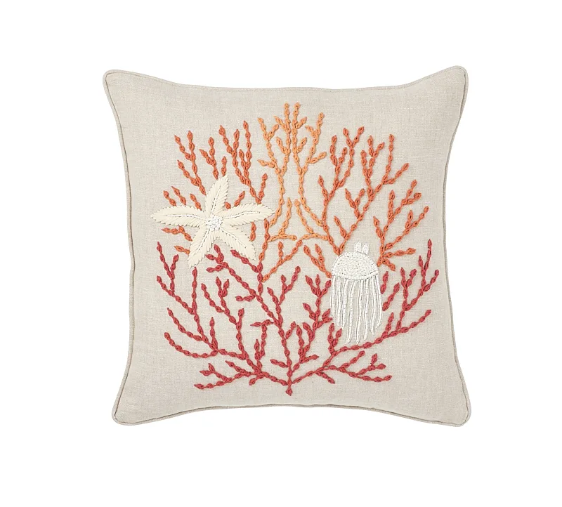 Schumacher Starfish Pillow in Coral (SO550004)