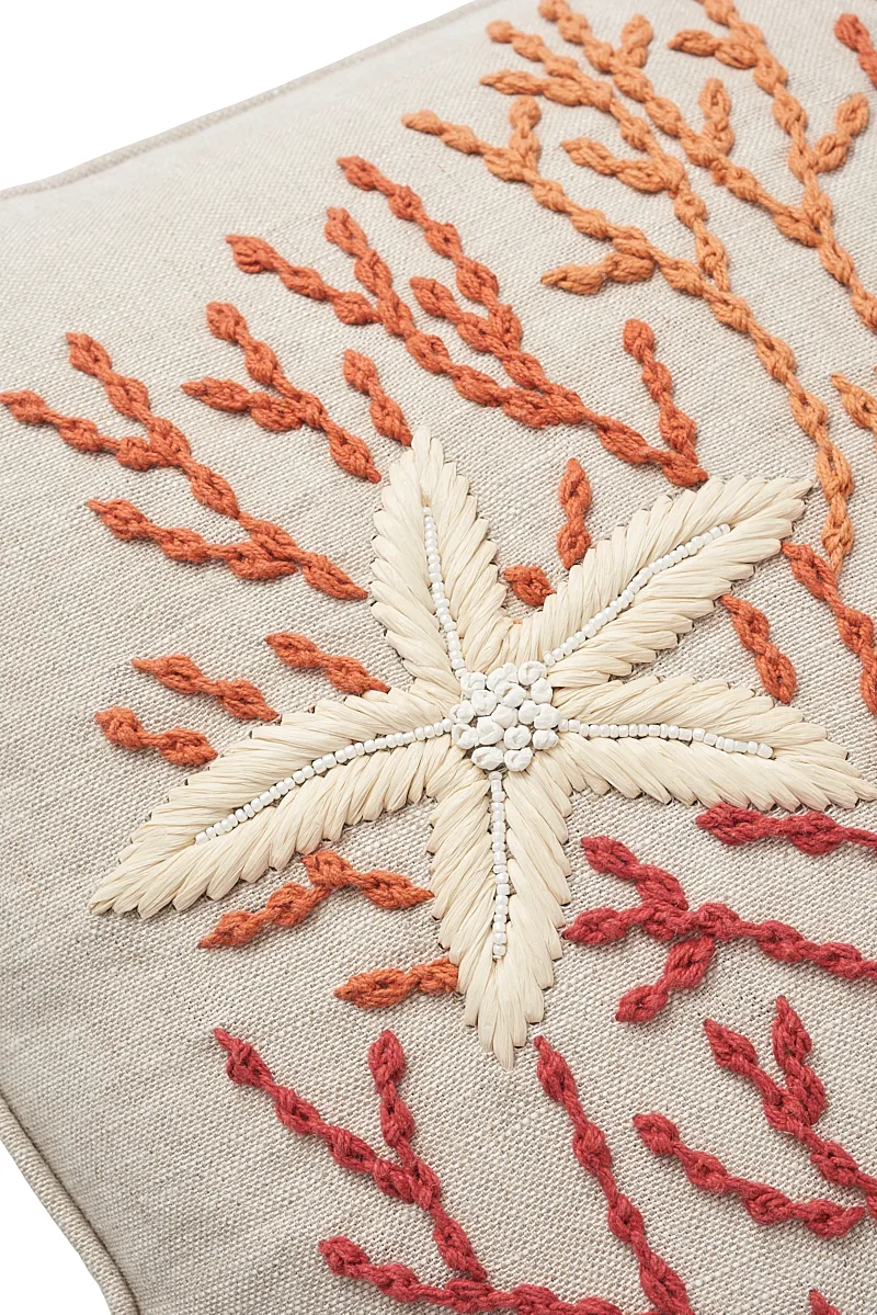 Schumacher Starfish Pillow in Coral (SO550004)