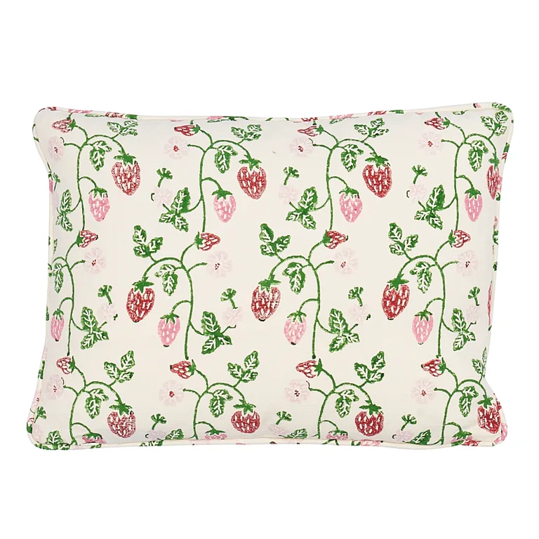 Schumacher Strawberry Pillow in Grass (SO17978012)
