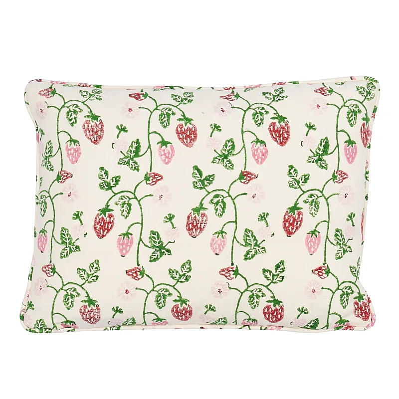 Schumacher Strawberry Pillow in Grass (SO17978012)