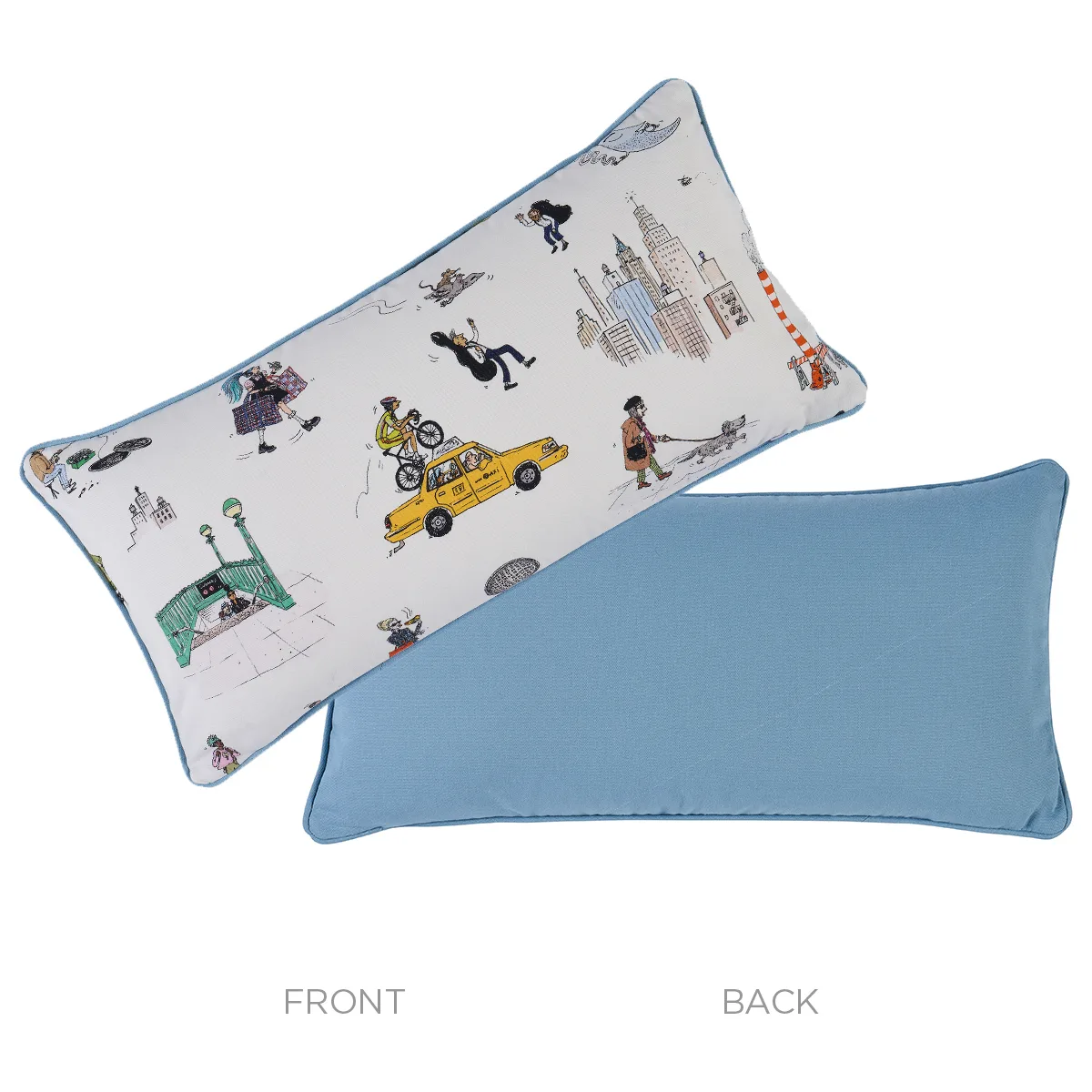 SO18233218 | Street Scenes Pillow - Multicolor on White Schumacher Street Scenes Pillow in Multicolor on White (SO18233218)